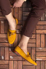 MUSTARD YELLOW SUEDE LOAFERS