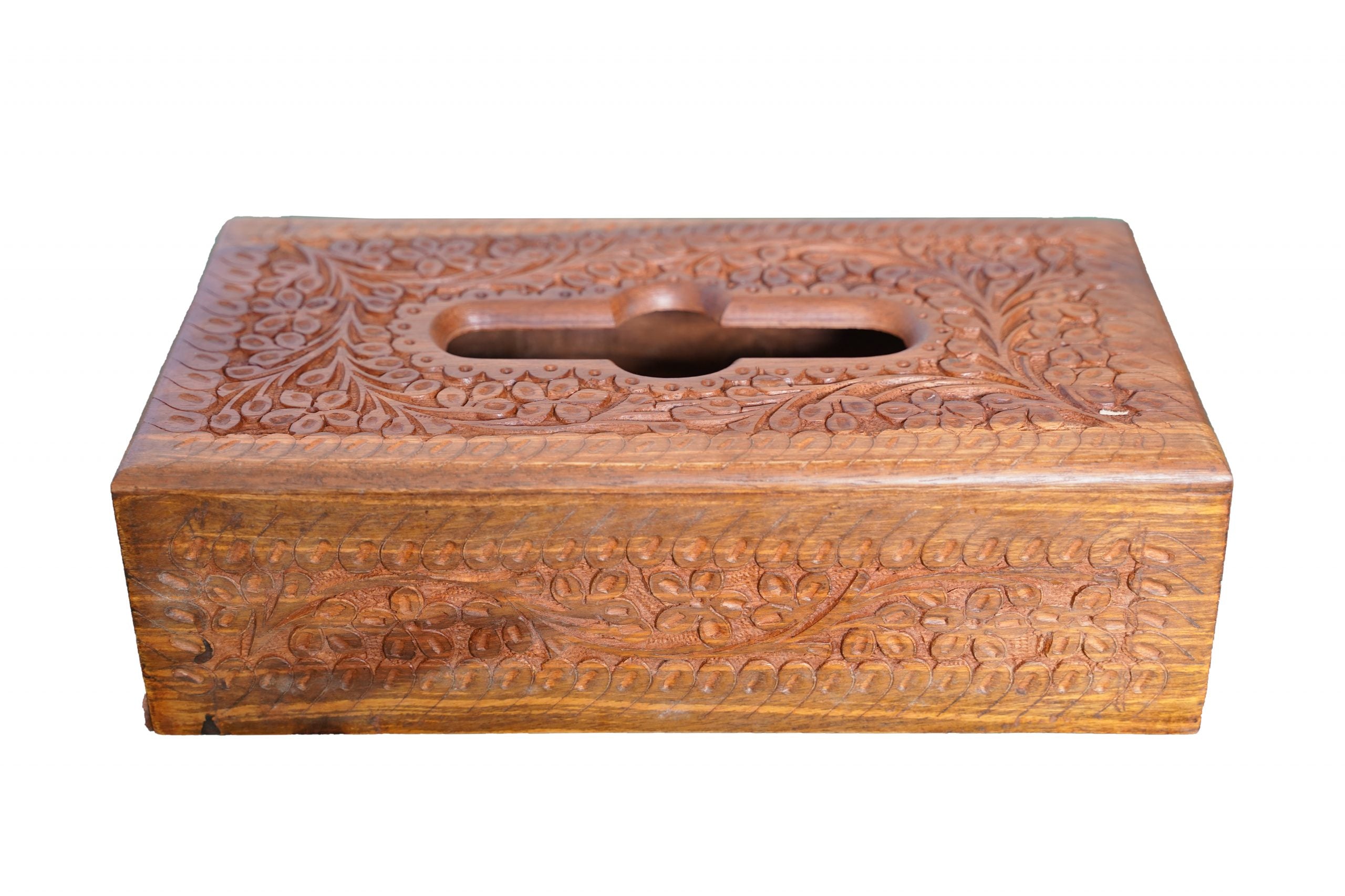 Wooden Engraved Tissue Box