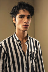 Black Stripes Linen Shirt