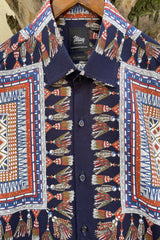 Tassels Scarf Printed Shirt