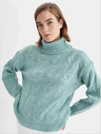 Knit Patterned Turtleneck Relax Fit Knitwear Sweater