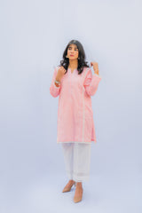 Peach Chikankari Shirt