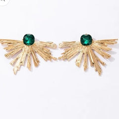 Emerald Peacock Earings