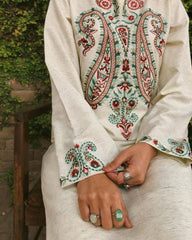White Embroidered 2-Piece Suit