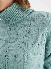 Knit Patterned Turtleneck Relax Fit Knitwear Sweater